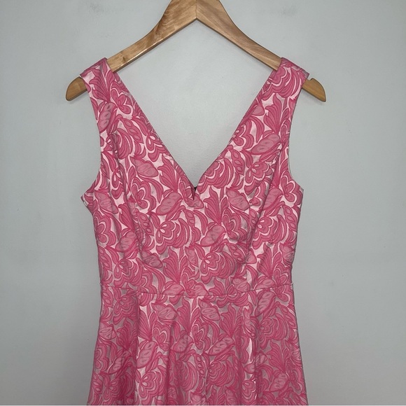 Maeve Anthropologie Claribel Dress Women’s Size 4 Pink Jacquard Fit & Flare - Picture 6 of 16